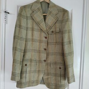 Vintage Michaels Beige Plaid Women's Blazer